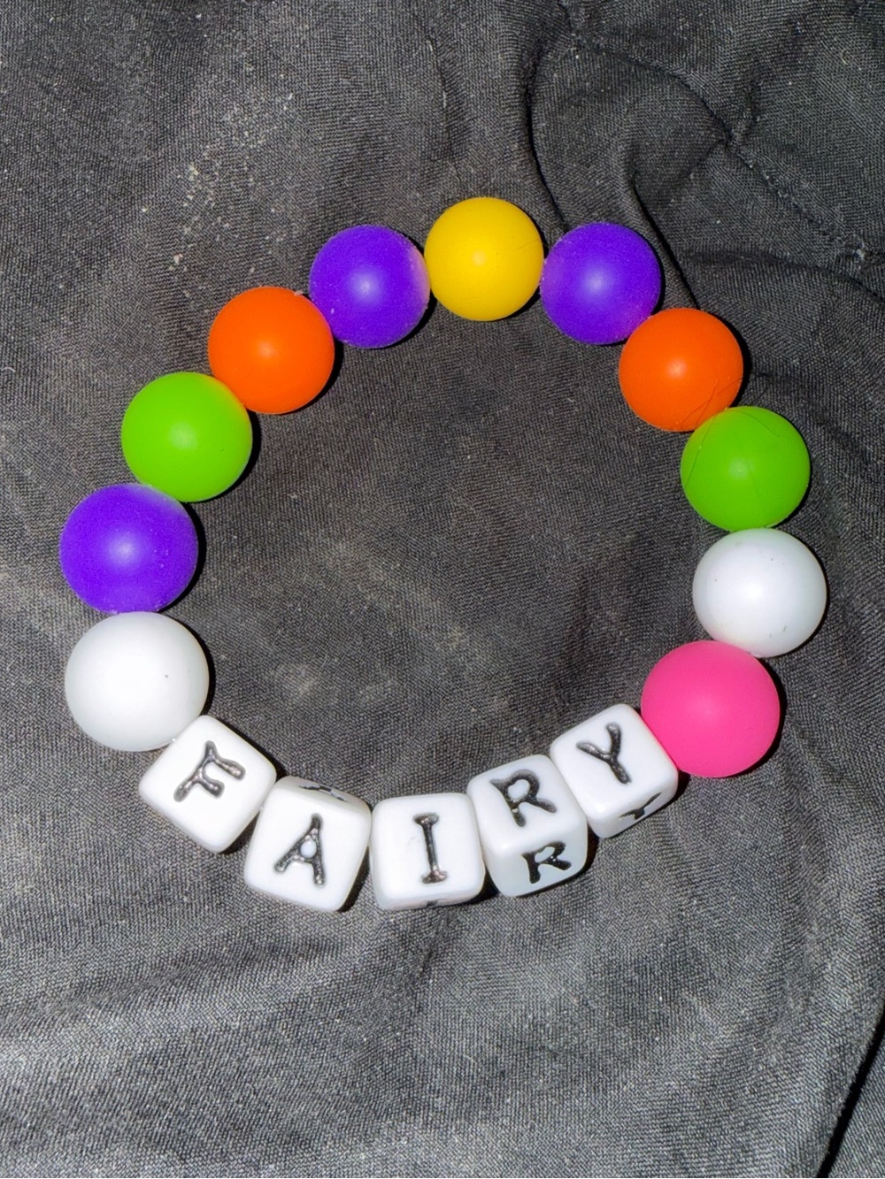 FAIRY Beaded Stretch Bracelet in Neon Mix